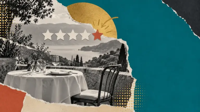 Difesa d'Autore . Studio Legale per l'Era Digitale 7 Tavolo di ristorante con vista mare e una recensione a una stella su cinque